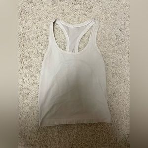 Size 4 White Lululemon Racerback Tank Top